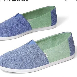 Toms Blue and Green Loafers